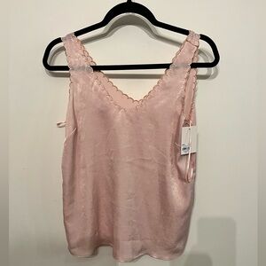 LC Lauren Conrad Pale Pink Scalloped Tank